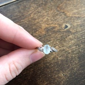 Aquamarine and diamond ring